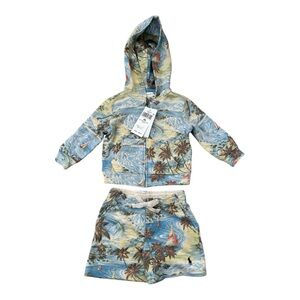 Ralph Lauren Tropical Hoodie and Shorts Set 9M